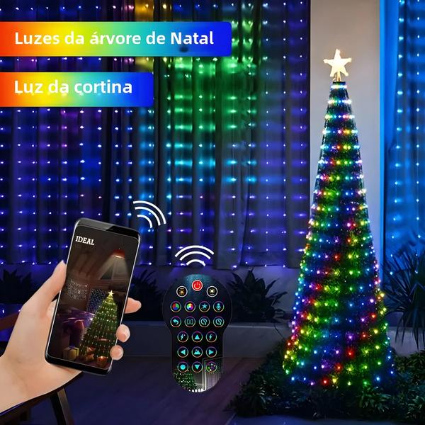 Imagem de Cortina de Luzes LED com App Smart - 400 LEDs Programáveis - Decoração