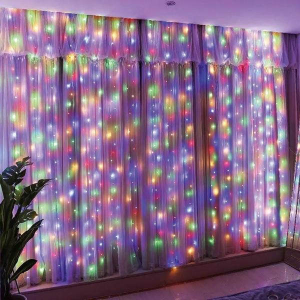 Imagem de Cortina De Luzes LED USB 3x3 3x2 3x1 Guirlanda De Fadas De Natal Casamento Quarto Decoração De Casa