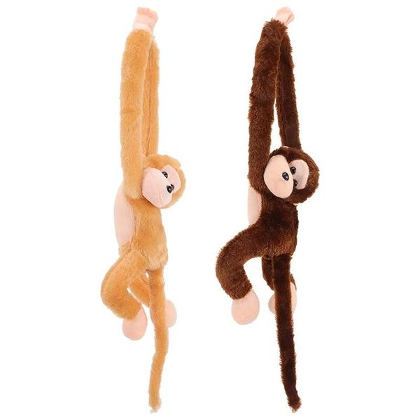 Imagem de Cortina de Pelúcia Macaco de 60cm - Brinquedo para Bebê e Decoração de Carro