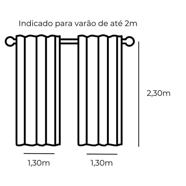 Imagem de Cortina de Tecido Rustica Veneza 2,60x2,30m Pemogo