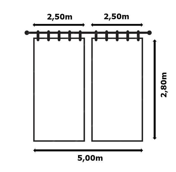 Imagem de Cortina de Tecido Rústico Premium para Sala Quarto Escritório Porta Balcão Topázio 5,00m x 2,80m