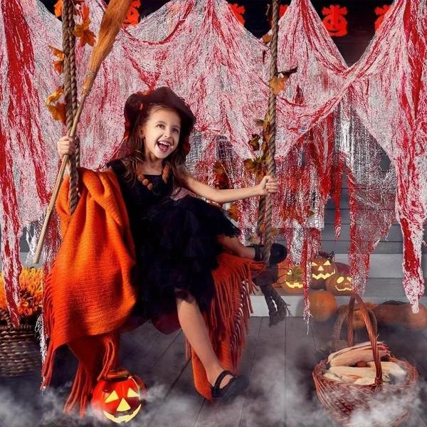 Imagem de Cortina Decorativa de Halloween - Terror Sangrento Vermelho (30x72 Polegadas)