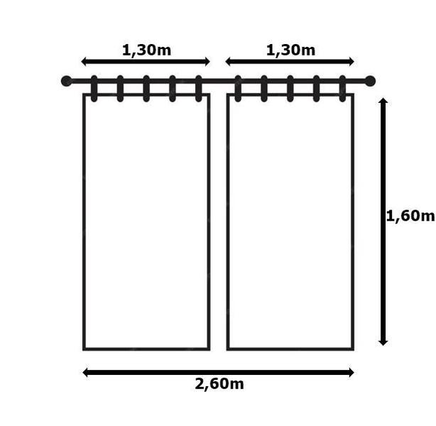 Imagem de Cortina Decorativa para Sala Quarto Escritório Malha Gel Ilhós Lisa 2,00m x 1,60m Azul Royal