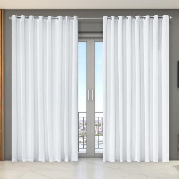 Imagem de Cortina Dual Forro com Voil Gaze Belga 5,60m x 2,70m Luxo Semi Blecaute Forrado Sala Quarto