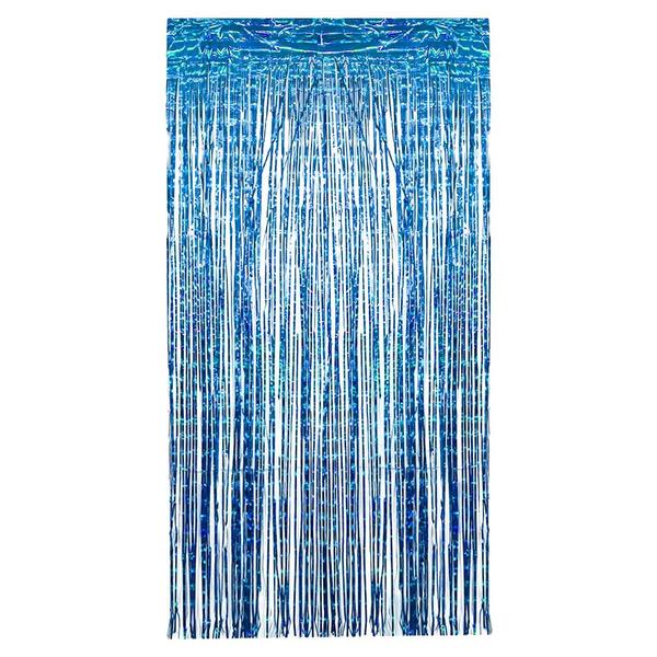 Cortina Fitas Metalizadas Azul Escuro Holográfica - 1x2m - Extra Festas Imagem de Cortina Fitas Metalizadas Azul Escuro Holográfica - 1x2m