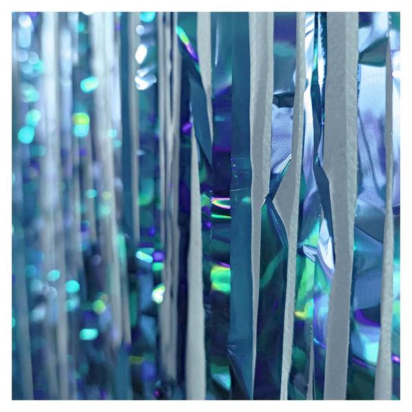 Cortina Fitas Metalizadas Azul Escuro Holográfica - 1x2m - Extra Festas Imagem de Cortina Fitas Metalizadas Azul Escuro Holográfica - 1x2m