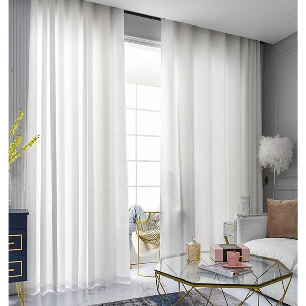 Imagem de Cortina Glamour Linho Suíço Luxo Branco Palha Off White Rustico Persiana Sem Forro 6M Por 2,80