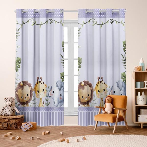 Imagem de Cortina Infantil Blackout 2,80 X 2,20 Estampada Decorativa