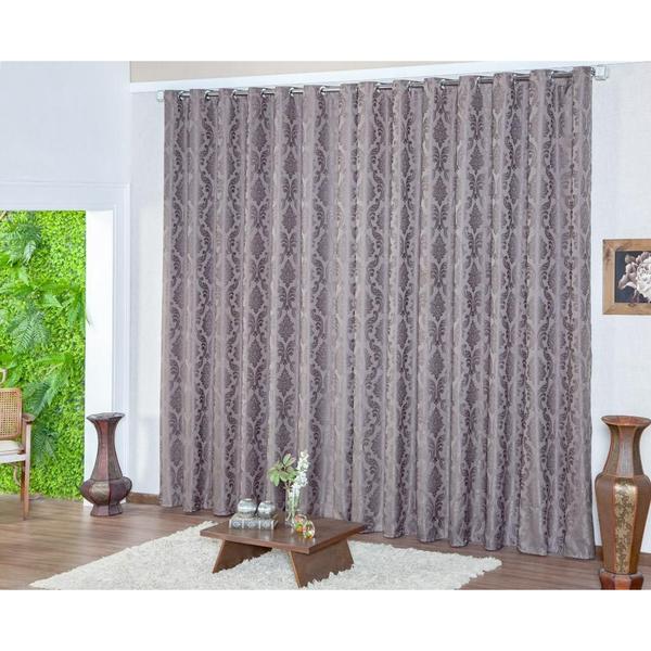 Imagem de Cortina Jacquard 3,00 x 2,80  Para Sala e Quarto Chumbo