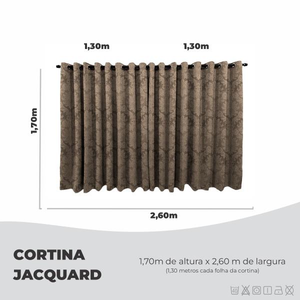 Imagem de Cortina Jacquard Quarto Sala Semi Blackout 1,70m x 2,60m