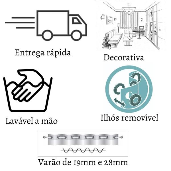 Imagem de Cortina Janela De Cozinha Jacquard 2,20x1,20