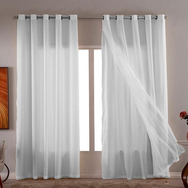 Cortina Luxo Para Sala Quarto 4,00 X 2,70 Voil/voal - Callandra Cortina Luxo Para Sala Quarto 4,00 X 2,70 Voil/voal - Callandra