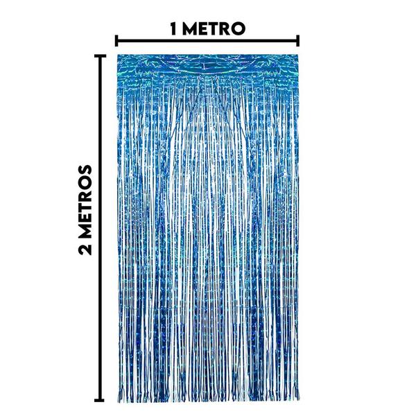 Imagem de Cortina Metalizada para Festa Holográfico 2m x 1m