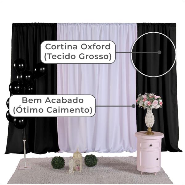 Imagem de Cortina Oxford Decoração Festa Aniversário 4,50MX2,50M