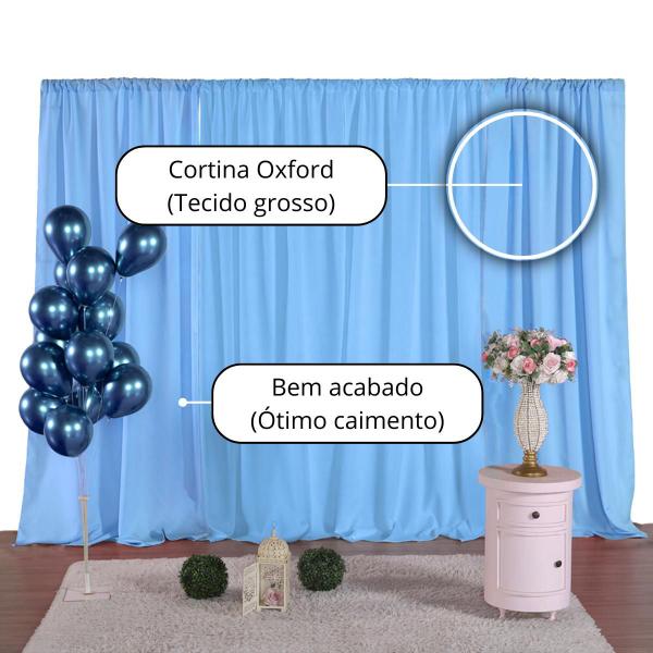 Imagem de Cortina Oxford Decoração Festa Aniversário Casamento 3MX2,50M