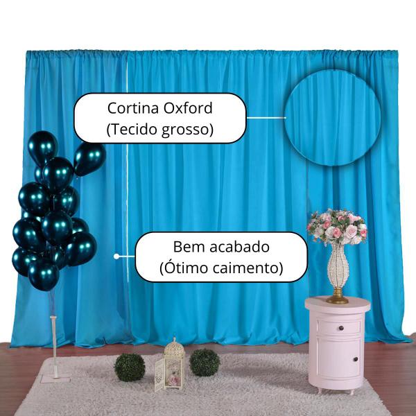 Imagem de Cortina Oxford Decoração Festa Aniversário Casamento 3MX2,50M