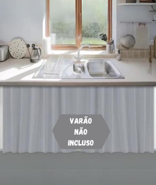 Imagem de Cortina Para Pia De Cozinha Balcão Blackout Lisa 1,38x80cm