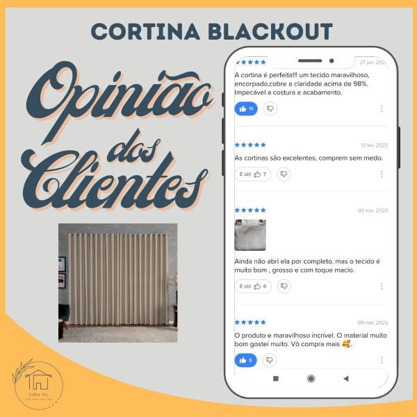 Imagem de Cortina Para Quarto Sala Varanda Blackout  3,00 x 2,30 Em Tecido Premium Blecaute De Luxo