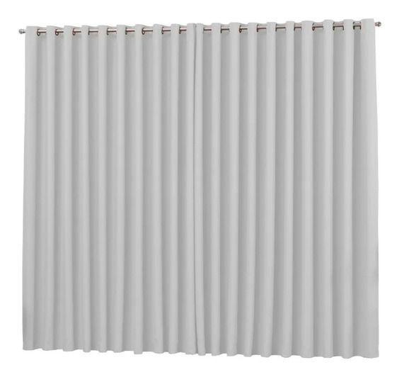 Imagem de cortina para sala quarto tecido blackout branco 4,00x2,50