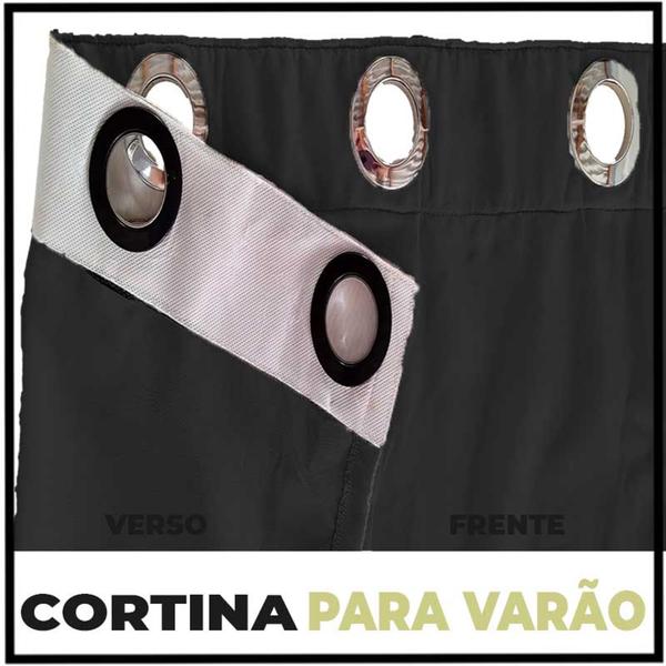 Imagem de cortina pé direito tecido Bruna 5,00 x 3,20 c/voal cinza