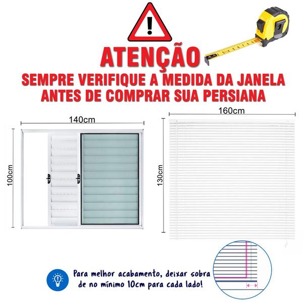 Imagem de Cortina Persiana Para Quarto cozinha Escritório Sala de PVC Horizontal 160cm