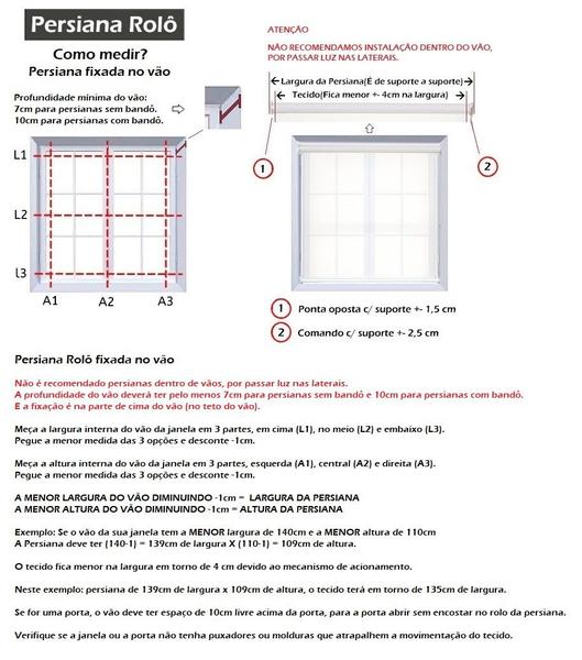 Imagem de Cortina Persiana Rolô Screen Tela Solar 5% Branca 2,20 larg x 1,40 alt