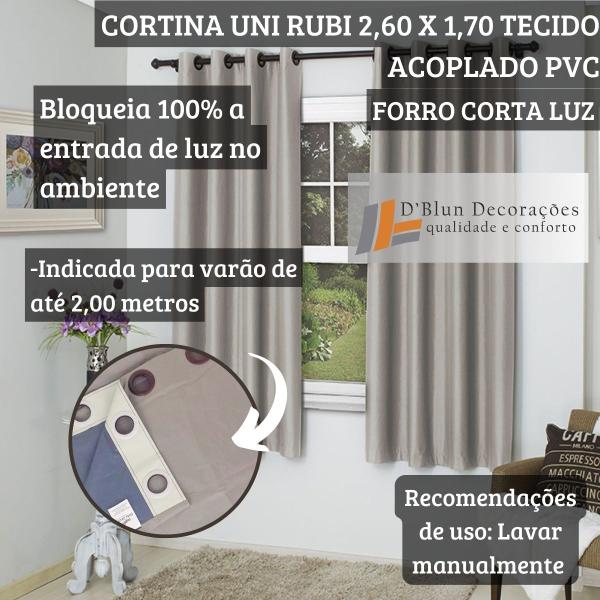 Imagem de Cortina Quarto Blecaute Uni Rubi 2,60 x 1,70 Corta Luz Bella Janela