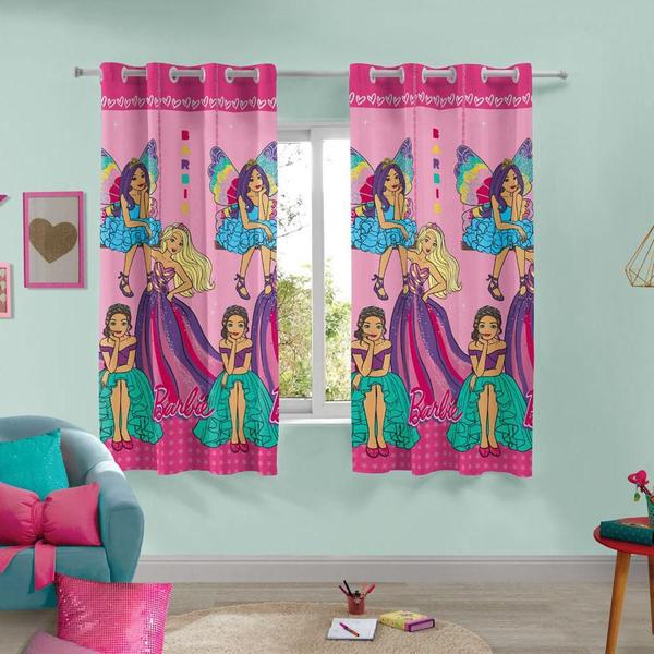 Imagem de Cortina Quarto Infantil Menina 2,00 X 1,80 Barbie Lepper