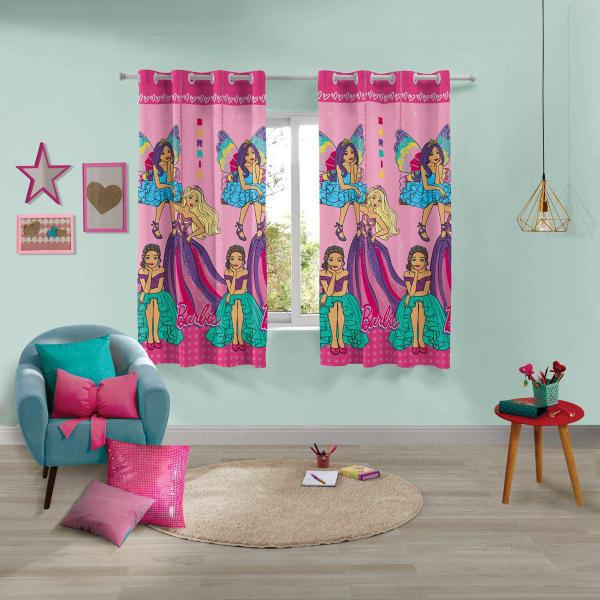 Imagem de Cortina Quarto Infantil Menina 2,00 X 1,80 Barbie Lepper