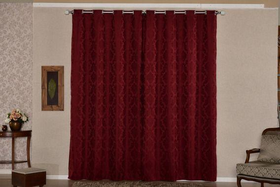 Imagem de cortina quarto jacquard tecido semi blackout bordo 2,60x1,80