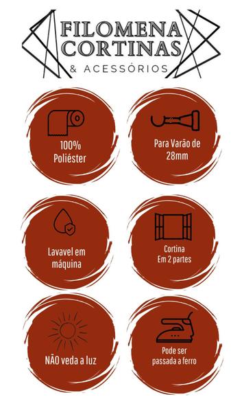 Imagem de Cortina Roma Microfibra Com Voil Xadrez 3,00m X 2,80m Forro