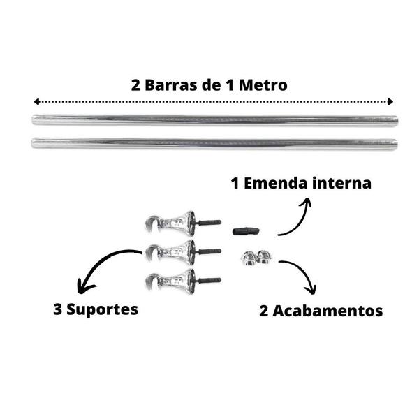 Imagem de  Cortina Rustica 3 Metros Com Varão Incluso 2 Metros Sala Quarto