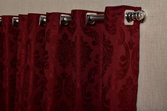 Imagem de cortina sala jacquard tecido semi blackout bordo 4,00x2,50