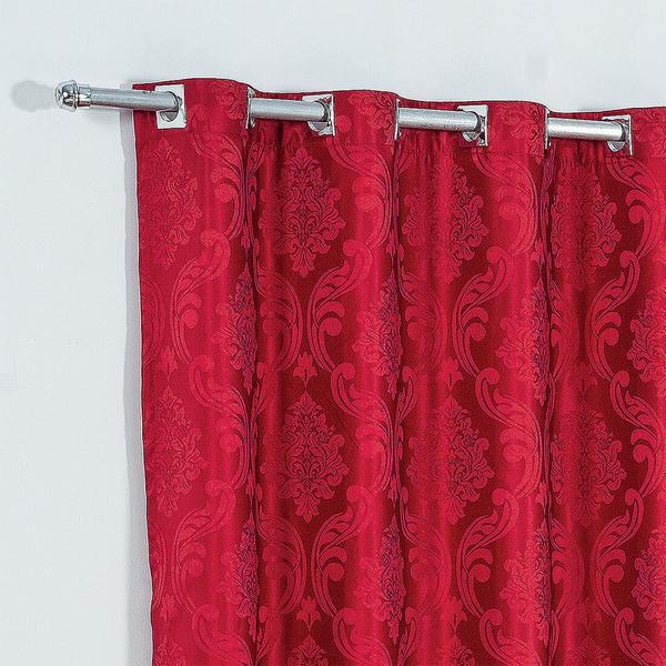Imagem de cortina sala jacquard tecido semi blackout vermelho 3,00x2,80