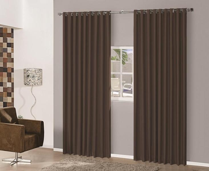 Imagem de Cortina Sala Quarto Em Tecido Semi Blackout Marron 3,00X2,70