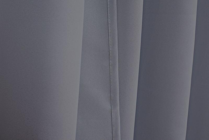 Imagem de Cortina tecido blackout cinza 2,00m x 2,60m ilhós cromado