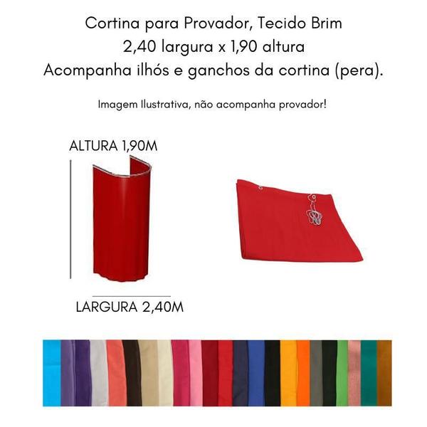 Imagem de Cortina Tecido Brim 2,40X1,90 Lisa ul Royal Privacidade