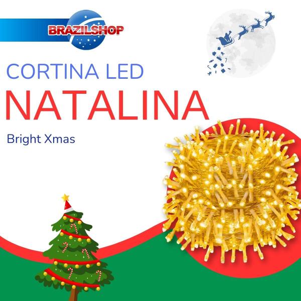 Imagem de Cortina Varal Luz Led Natal Área Externa Interna Mais Linda