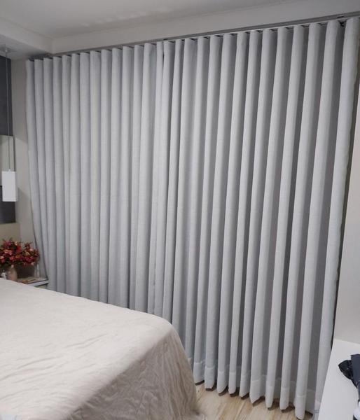 Imagem de Cortinan Luxuosa Trilho Suíço Duplo Voil Linho + blackout 100% Alto Padrão 7,50x2,55