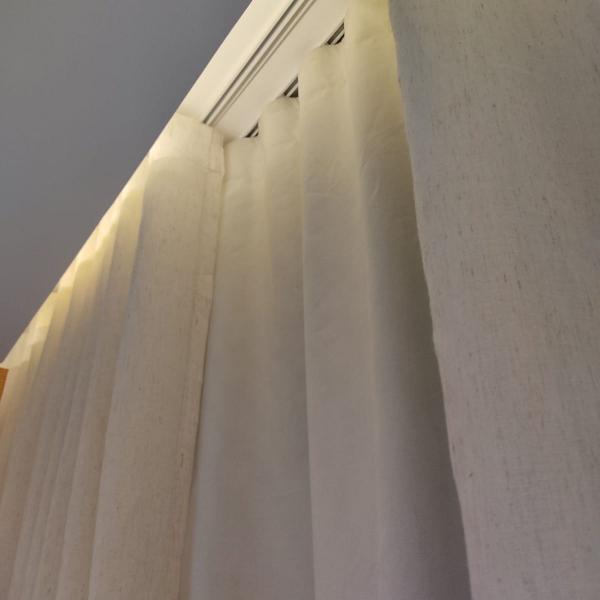 Imagem de Cortinan Luxuosa Trilho Suíço Duplo Voil Linho + blackout 100% Alto Padrão 7,50x2,55