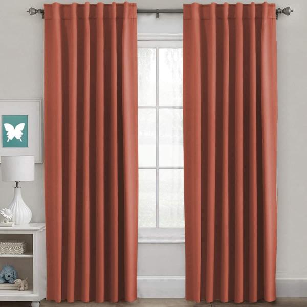 Imagem de Cortinas Blackout H.VERSAILTEX com isolamento térmico laranja 52x96in