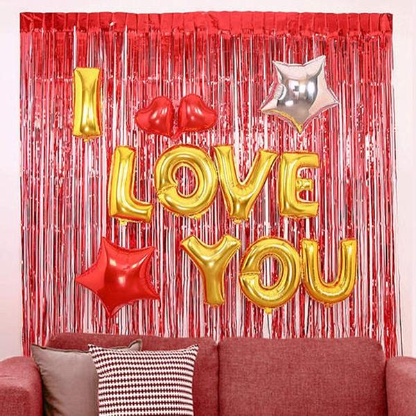 Imagem de Cortinas com franjas metálicas i-Chony Shiny Red Metallic (1 m x 2,5 m) (2)