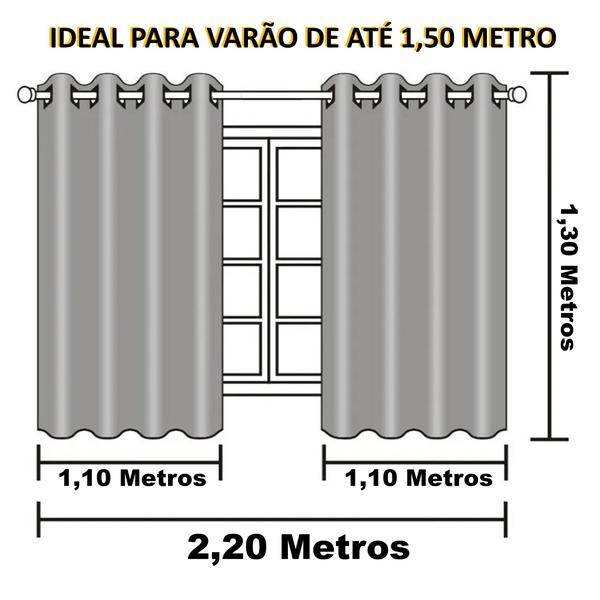 Imagem de Cortinas para sala blackout 220x130 blecaute para quarto Pvc