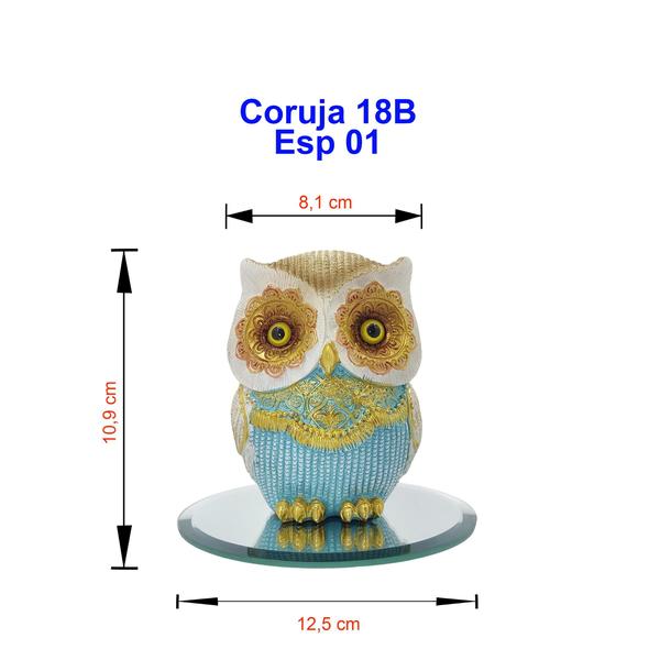 Imagem de Coruja Decorativa Em Resina inteligência Sabedoria conhecimento Sorte 18