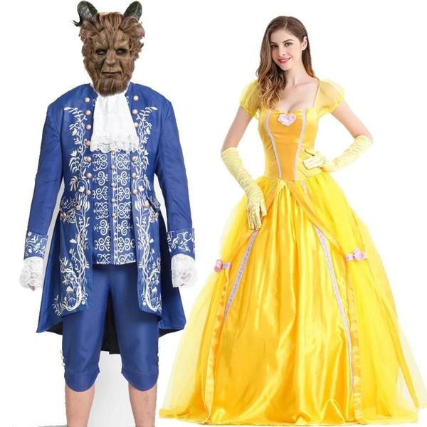 Imagem de Cosplay Adulto Bela e a Fera - Traje de Príncipe Adam e Princesa - Fantasia de Halloween e Carnaval