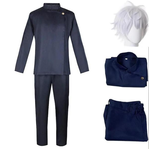 Imagem de Cosplay Gojo Satoru Adulto Masculino - Uniforme Escolar Completo