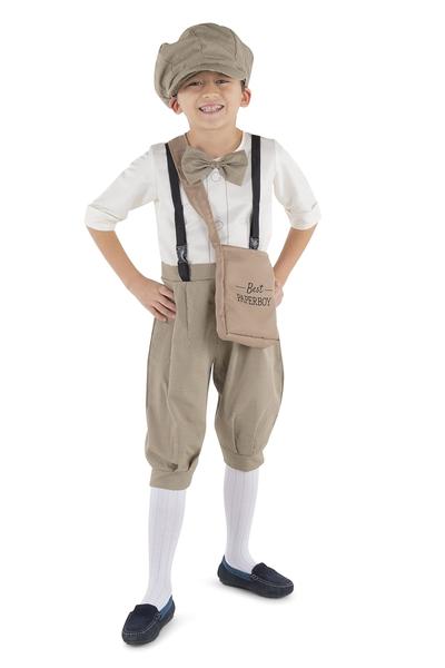 Imagem de Costume Dress Up America 20's Newsboy para meninos com macacão