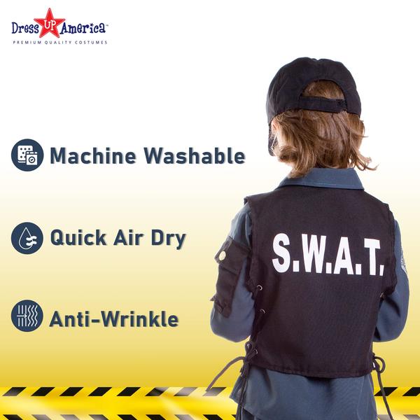 Imagem de Costume Dress Up America Deluxe Childrens S.W.A.T. Police