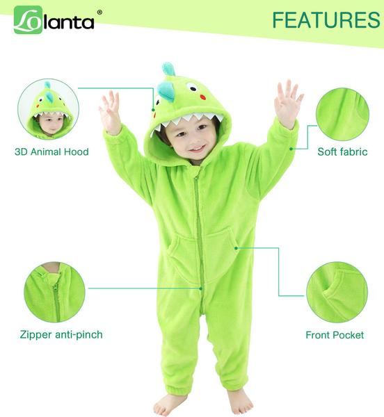 Imagem de Costume LOLANTA Dinosaur Bodysuit Flannel para crianças de 4 a 6 anos