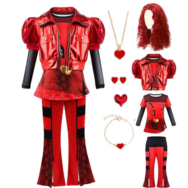 Imagem de Costume Uivic Red Rise Red Heart Shirt, jaqueta, calça com peruca